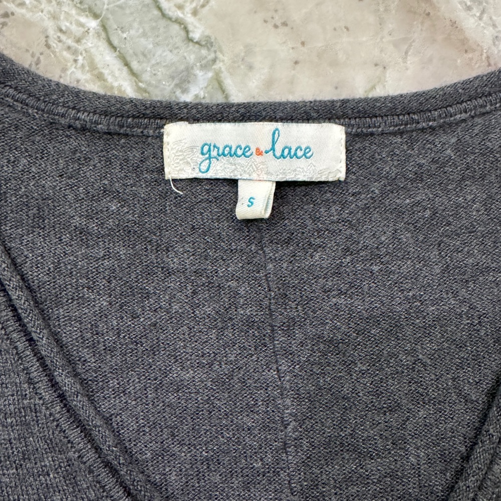 Grace & Lace Cashmere Blend Sweater in Charcoal - Picture 4 of 7